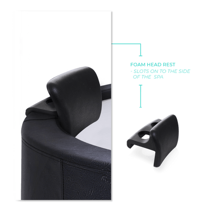 2-in-1 Head Rest & Drinks Holder | Osaka | Black Head Rests Wave Spas
