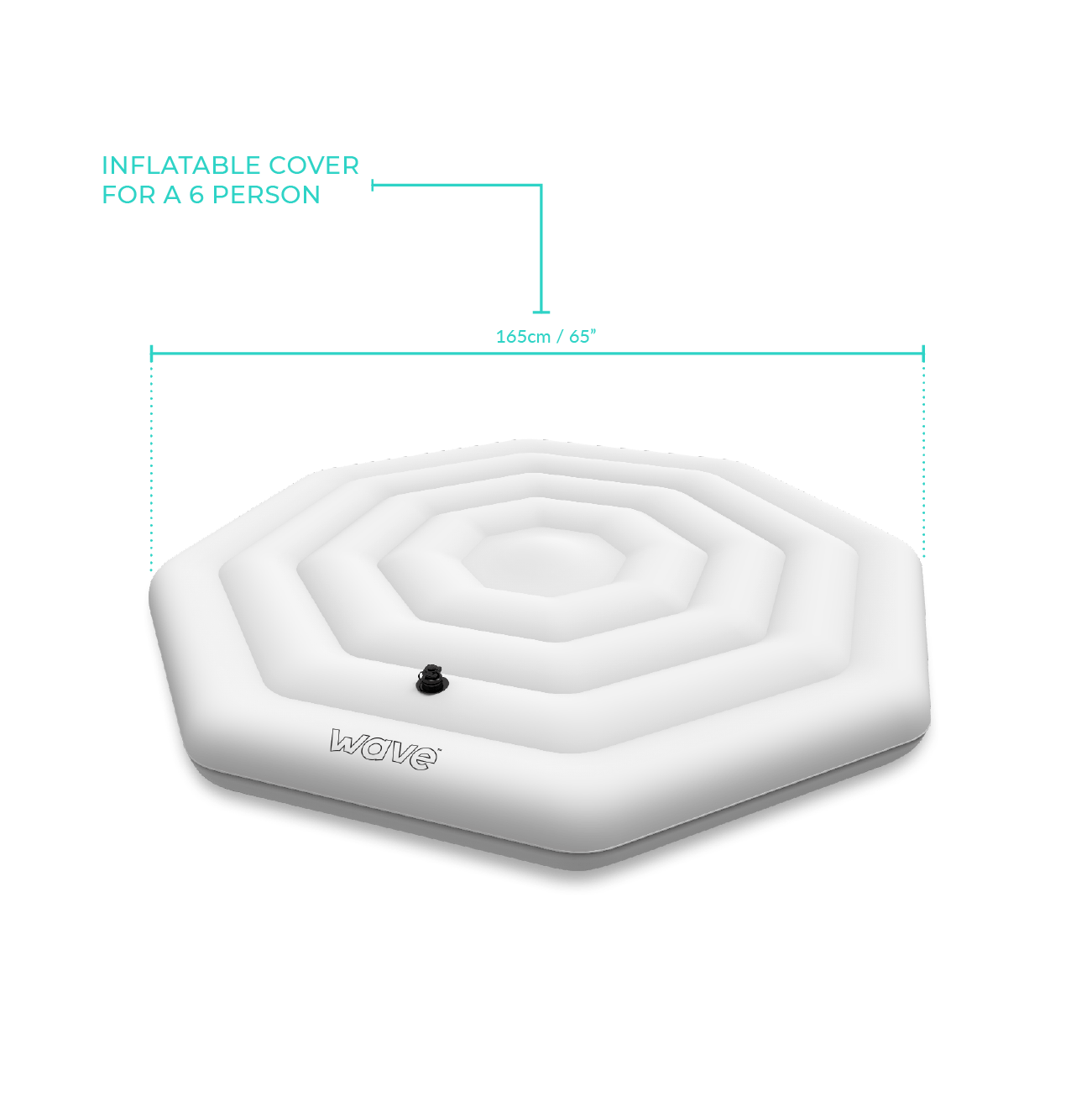 Wave Spa Octagon 6 Person Protective Thermal Efficient Inflatable Cover, White - Insulating Products - Wave Spas USA